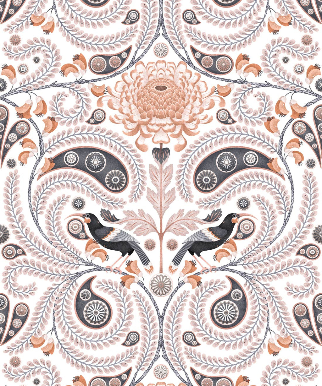 Huai & Chrysanthemums Wallpaper • Ivory • Swatch