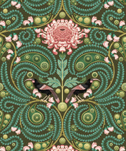 Load image into Gallery viewer, Huai &amp; Chrysanthemums Wallpaper • Khaki Green • Swatch
