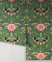 Load image into Gallery viewer, Huai &amp; Chrysanthemums Wallpaper • Khaki Green • Rolls