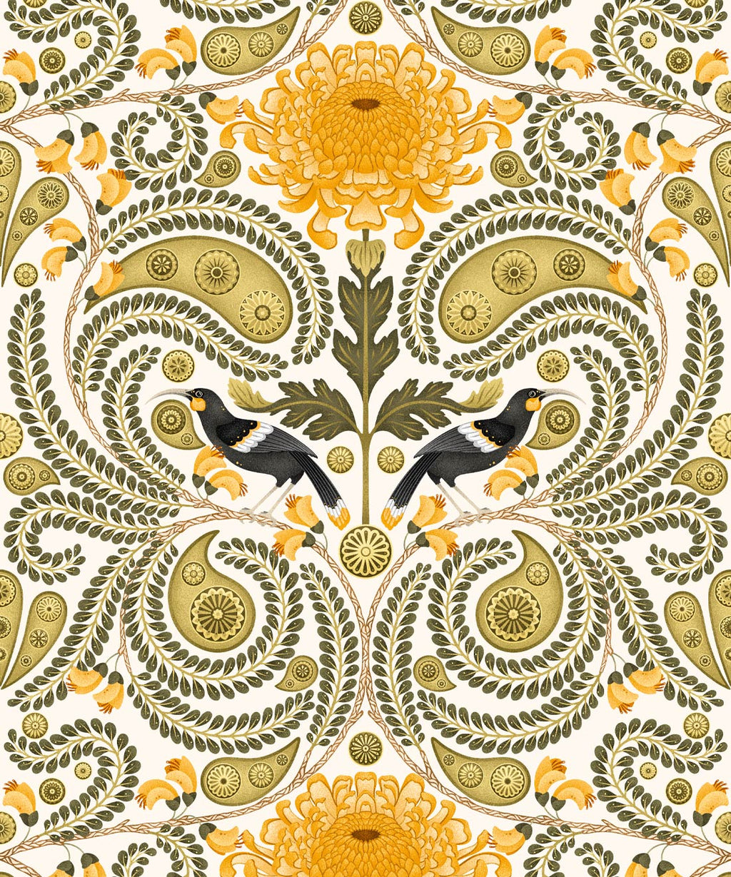 Huai & Chrysanthemums Wallpaper • Spring • Swatch