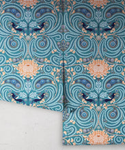 Load image into Gallery viewer, Huai &amp; Chrysanthemums Wallpaper • Teal • Rolls