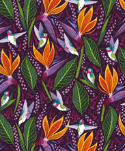 Load image into Gallery viewer, Hummingbird Wallpaper • Birds Of Paradise Flower • Bird Wallpaper • Purple Wallpaper