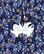 Load image into Gallery viewer, Japanese Cranes Wallpaper • Bird Wallpaper • Blue Wallpaper