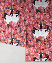 Load image into Gallery viewer, Japanese Cranes Wallpaper • Bird Wallpaper • Red Wallpaper Drops