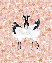 Load image into Gallery viewer, Japanese Cranes Wallpaper • Bird Wallpaper • Pink Wallpaper