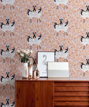 Load image into Gallery viewer, Japanese Cranes Wallpaper • Bird Wallpaper • Pink Wallpaper Insitu