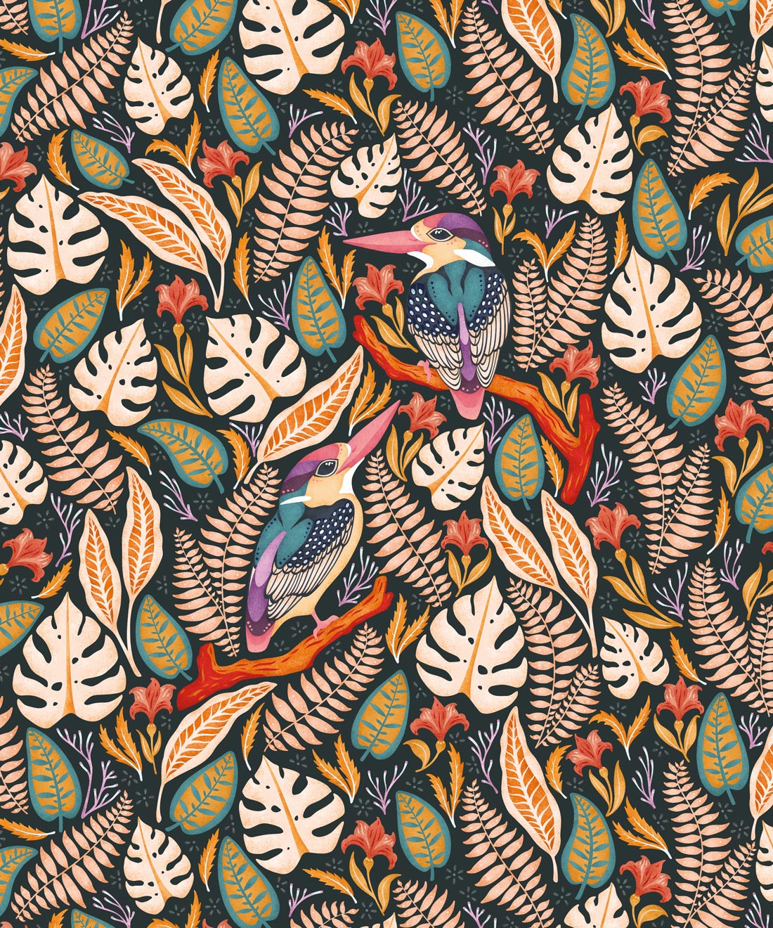 Exotic Kingfishers Wallpaper