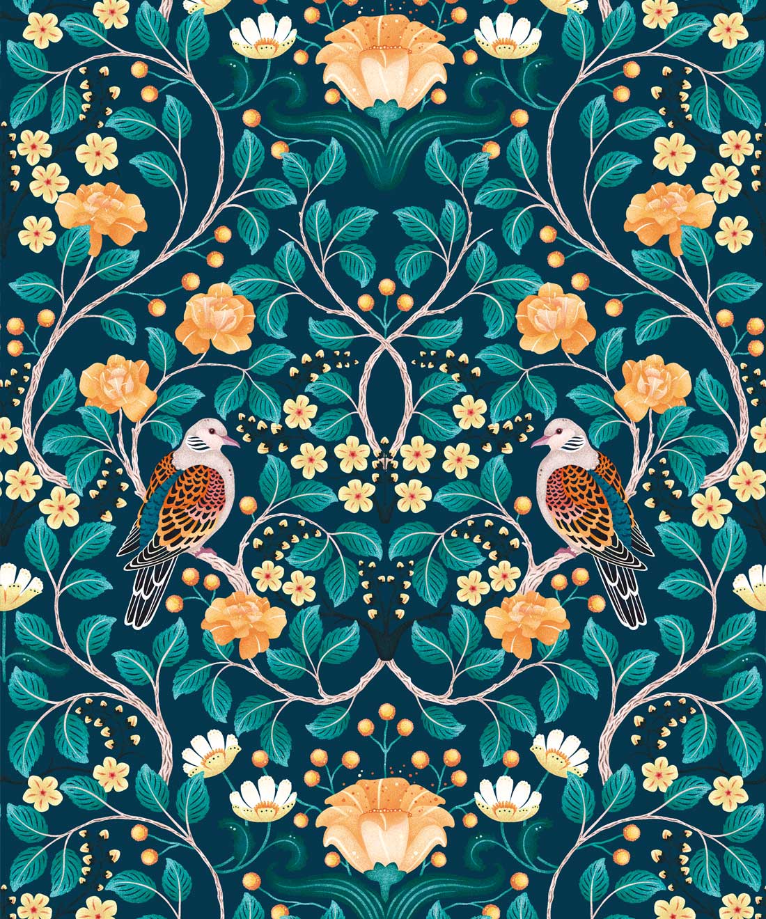 Turtle Doves Wallpaper