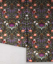 Load image into Gallery viewer, Turtle Doves Wallpaper • Bold Colorful Bird Wallpaper • Original • Rolls