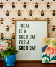 Load image into Gallery viewer, Golden Bee Embroidery Wallpaper • Casa De Fallon • Pantry wallpaper • Laundry Room wallpaper
