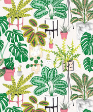 Load image into Gallery viewer, House Plants (Large) • Jacqueline Colley • Wallpaper Republic • Green • Swatch