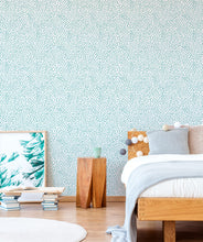 Load image into Gallery viewer, Huddy's Dots • Teal • Spotted Wallpaper • Insitu