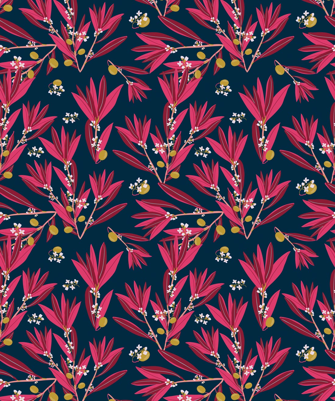 Olive Dapple Fuschia Night