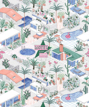 Load image into Gallery viewer, Palm Springs is a mid century urban Wallpaper • Jacqueline Colley • Grey • Swatch