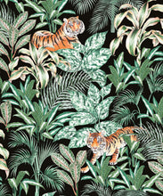Load image into Gallery viewer, Jungle Tiger Wallpaper • Tropical Wallpaper • Jacqueline Colley • Mint • Swatch