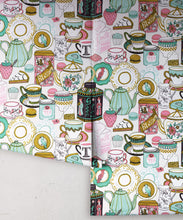 Load image into Gallery viewer, Tea Time Wallpaper • tea cups, tea pots, macaroons • milk and cream rolls