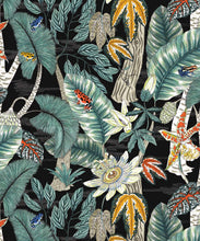 Load image into Gallery viewer, Amazonian Frogs Wallpaper • Tropical Jungle Leaves Wallpaper • Jacqueline Colley • Swatch