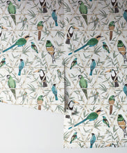 Load image into Gallery viewer, Bamboo Birds Wallpaper • Jacqueline Colley • Ivory • Rolls