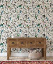 Load image into Gallery viewer, Bamboo Birds Wallpaper • Jacqueline Colley • Ivory • Insitu