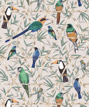 Load image into Gallery viewer, Bamboo Birds Wallpaper • Jacqueline Colley • Mushroom • Swatch
