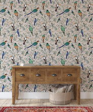 Load image into Gallery viewer, Bamboo Birds Wallpaper • Jacqueline Colley • Mushroom • Insitu