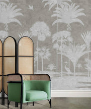 Load image into Gallery viewer, Shadow Palms Wallpaper Mural •Bethany Linz • Palm Tree Mural • Beige • Insitu
