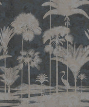 Load image into Gallery viewer, Shadow Palms Wallpaper Mural •Bethany Linz • Palm Tree Mural • Navy • Swatch