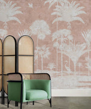 Load image into Gallery viewer, Shadow Palms Wallpaper Mural •Bethany Linz • Palm Tree Mural • Pink • Insitu
