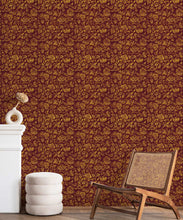 Load image into Gallery viewer, Damask Bloom Wallpaper • Velvet • Insitu