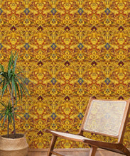 Load image into Gallery viewer, Damask Pomegranate Wallpaper • Golden • Insitu