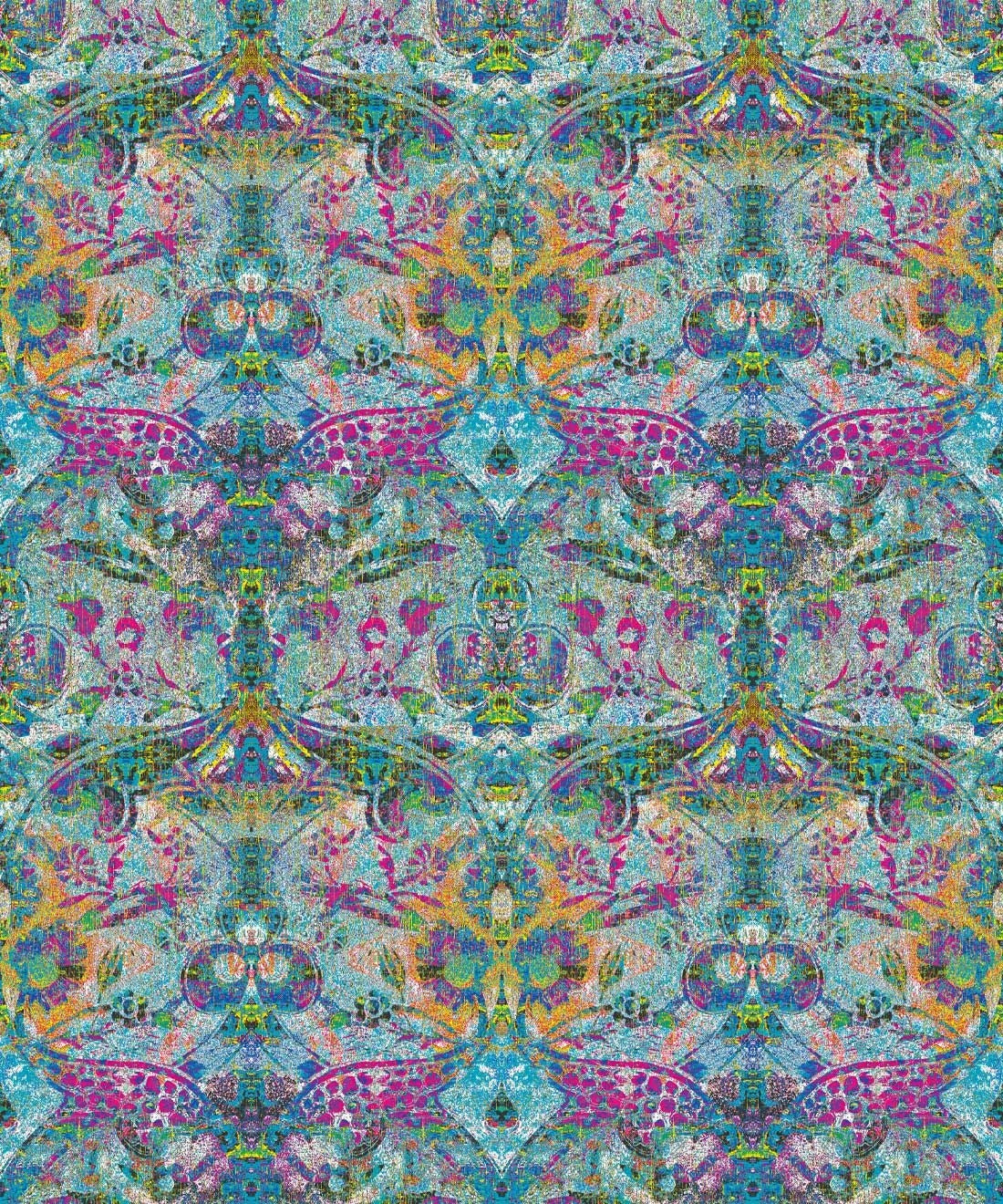 Damask Pomegranate Wallpaper • Jade • Swatch