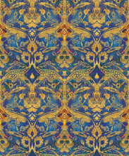 Load image into Gallery viewer, Damask Pomegranate Wallpaper • Lapis • Swatch