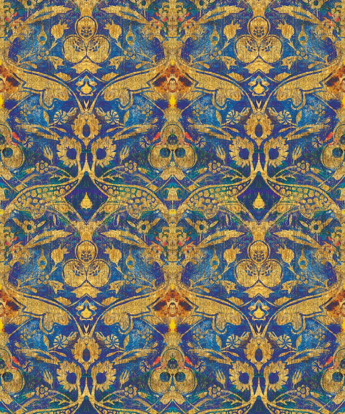 Damask Pomegranate Wallpaper • Lapis • Swatch
