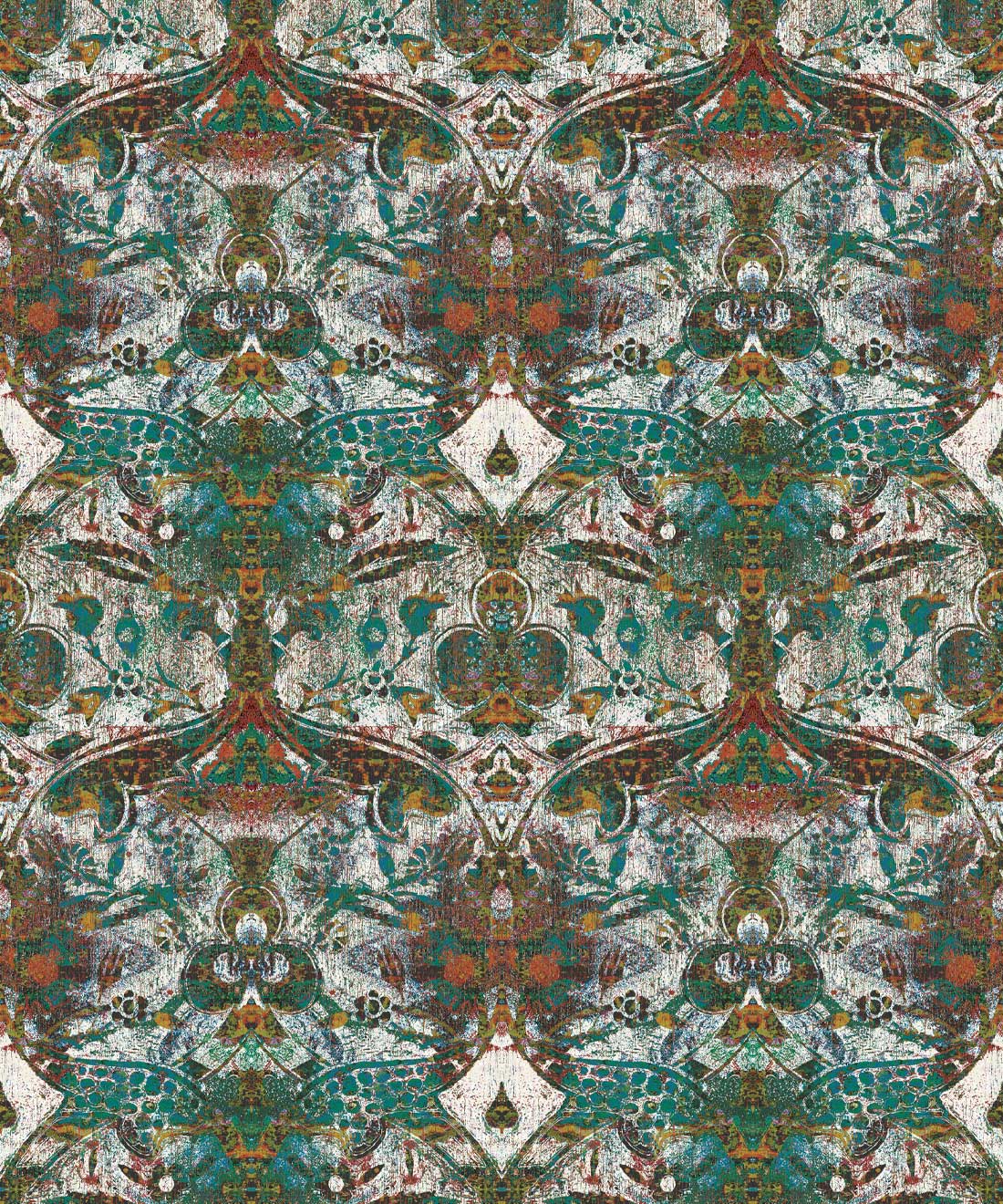 Damask Pomegranate Wallpaper • Pearl • Swatch