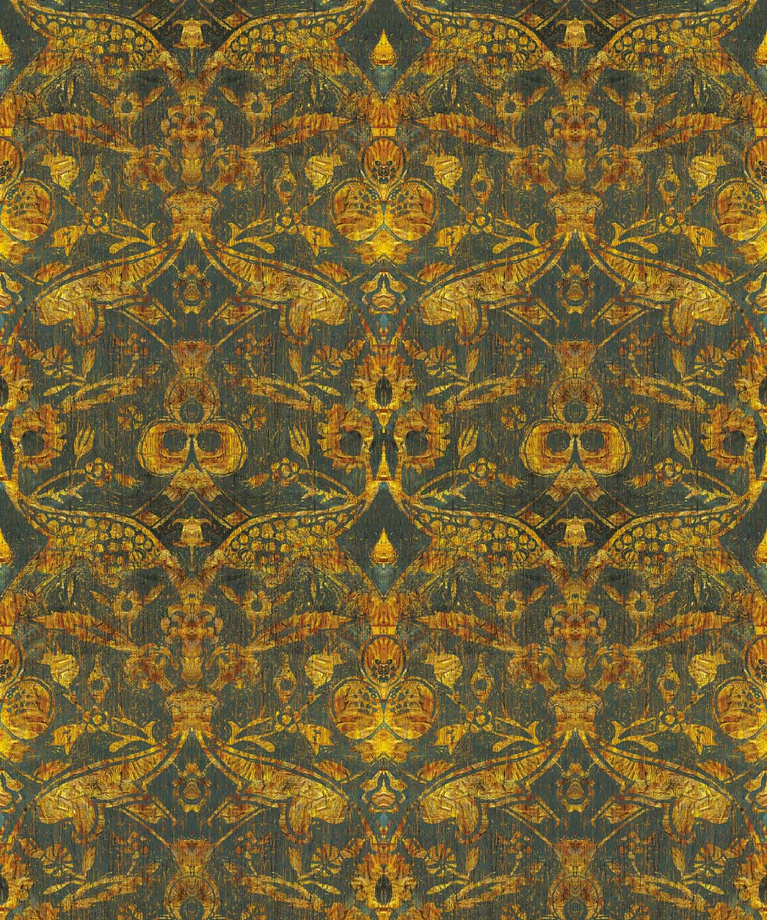 Damask Pomegranate Wallpaper • Quartz • Swatch