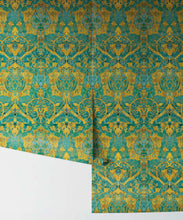 Load image into Gallery viewer, Damask Tulip Wallpaper • Citrine • Rolls