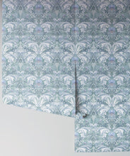 Load image into Gallery viewer, Thistle in Ashen is a Baroque Inspired Wallpaper