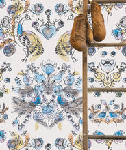 Load image into Gallery viewer, Briar Rose in Ming is a watercolor rose wallpaper