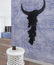 Load image into Gallery viewer, Zulu Efuru • Traditional African Wallpaper • Denim Swatch