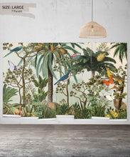 Load image into Gallery viewer, Heritage Jungle Mural • Tropical Jungle Animal Wallpaper • Large Insitu