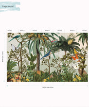 Load image into Gallery viewer, Heritage Jungle Mural • Tropical Jungle Animal Wallpaper • Large Panels