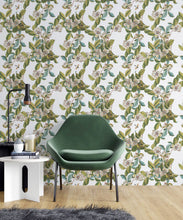 Load image into Gallery viewer, Midsummer Garden Wallpaper • White Floral Wallpaper • Insitu