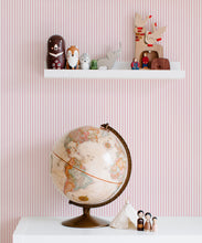 Load image into Gallery viewer, Ticking Stripe Wallpaper • Pink Wallpaper • Insitu