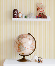 Load image into Gallery viewer, Ticking Stripe Wallpaper • Sunshine Yellow Wallpaper • Insitu