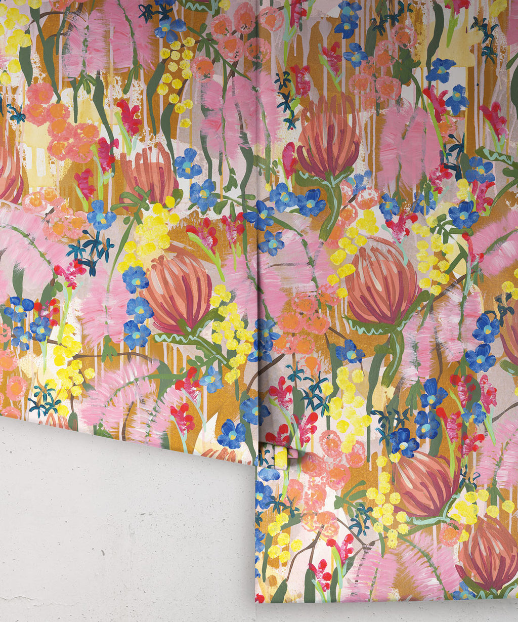 Acacia Wallpaper • Colorful Floral Wallpaper • Tiff Manuell • Abstract Expressionist Wallpaper • Rolls
