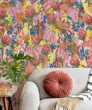 Load image into Gallery viewer, Acacia Wallpaper • Colorful Floral Wallpaper • Tiff Manuell • Abstract Expressionist Wallpaper • Insitu