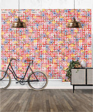 Load image into Gallery viewer, Bees Knees Wallpaper • Tiff Manuell • Colorful Geometric Wallpaper • insitu with table