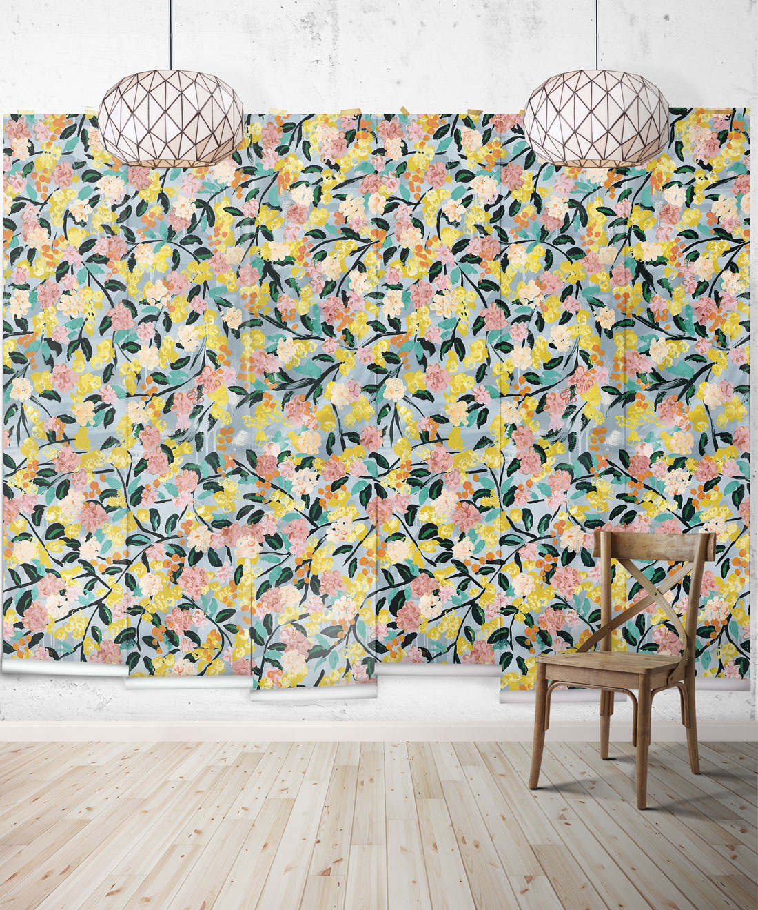Blossom Wallpaper • Colorful Floral Wallpaper • Tiff Manuell • Abstract Expressionist Wallpaper • Insitu