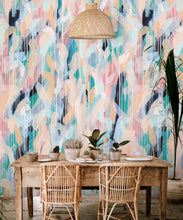 Load image into Gallery viewer, Blue Moon Wallpaper • Colorful Painterly Wallpaper • Tiff Manuell • Abstract Expressionist Wallpaper • Close Up Insitu