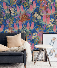Load image into Gallery viewer, Garden Song Wallpaper • Tiff Manuell • Colorful Floral Wallpaper • Sofa